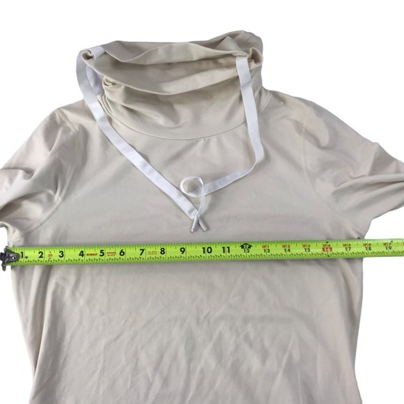 G. Goop Long Sleeve Shirt Ivory Cinchable Sleeves Women's Medium Gwenyth Paltrow - Picture 10 of 13